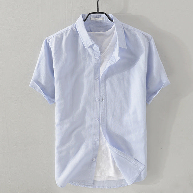 Summer 2019 New Cotton Men's Short Sleeve Shirts