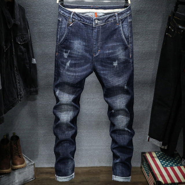 Brand Jeans Washed Men Stretch Fashion Jeans