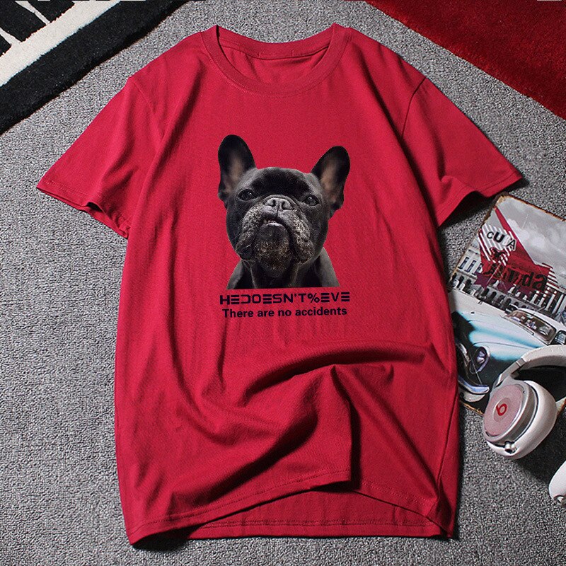2019 Summer Men Dog Pattern short-sleeved T-shirt