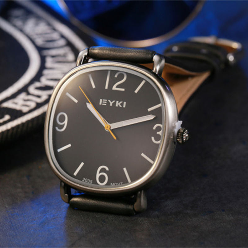2019 Top Fashion Luxury Brand Ultra Thin Genuine Leather Clock