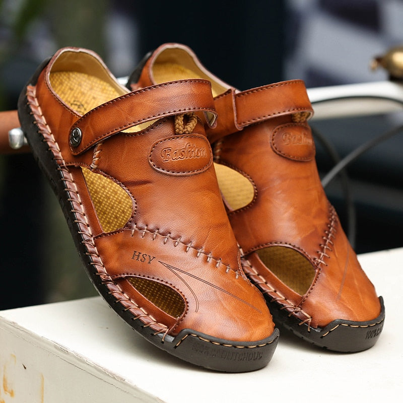 Sandals men's summer leather classic