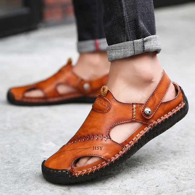 Sandals men's summer leather classic